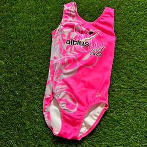 GK Gymnastics Leotard, Altius Pink Meet 2023, Breast Cancer Support